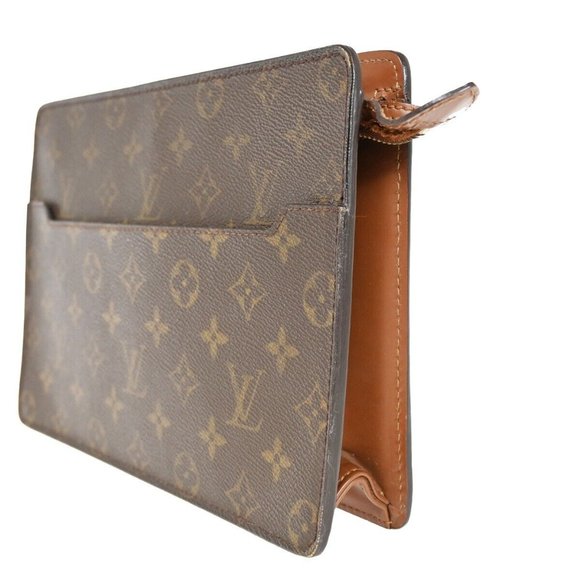LOUIS VUITTON Pochette Homme Clutch Hand Bag Monogram Leather BN M51795 02HB680 - Picture 10 of 13